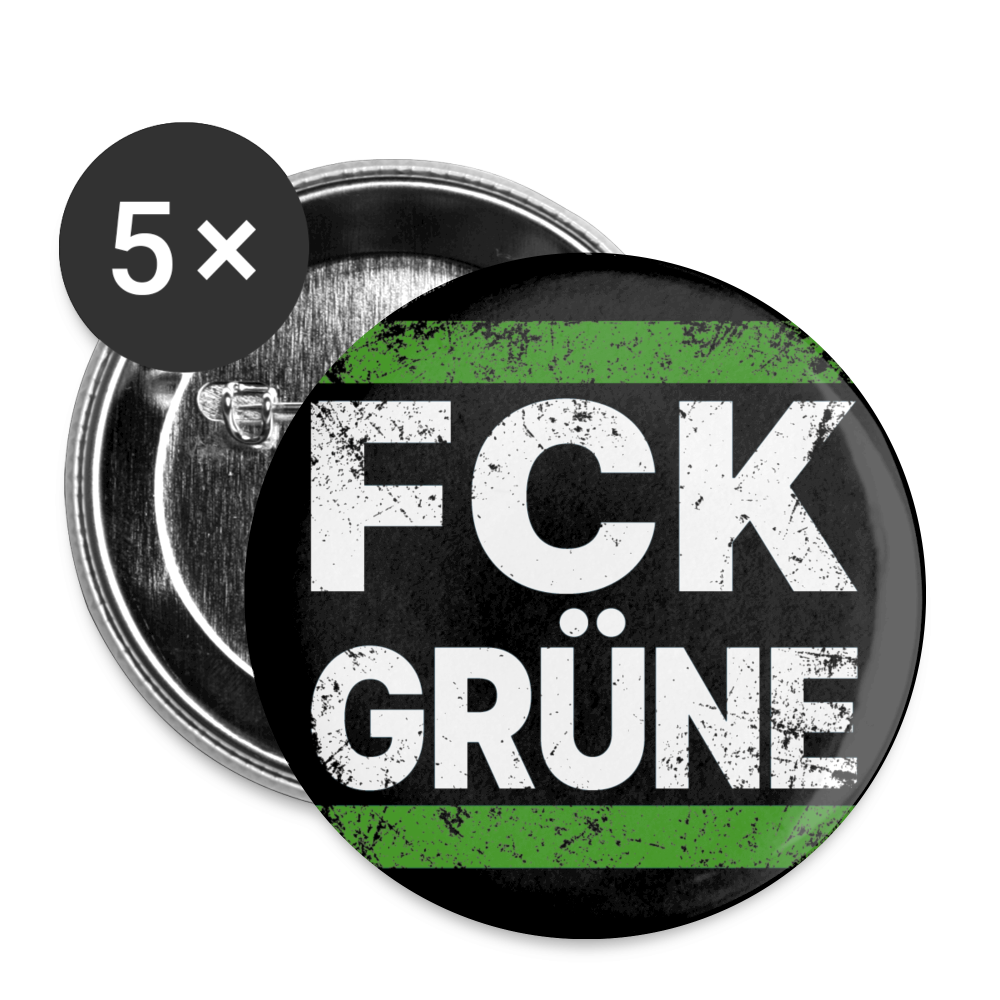 FCK Grüne – Grunge Buttons – 25 mm (5er Pack) - Artversium