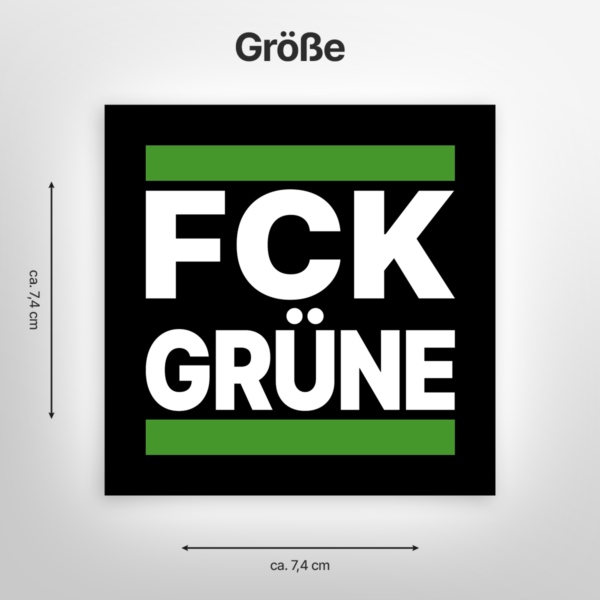 FCK GRÜNE Aufkleber Abmessungen